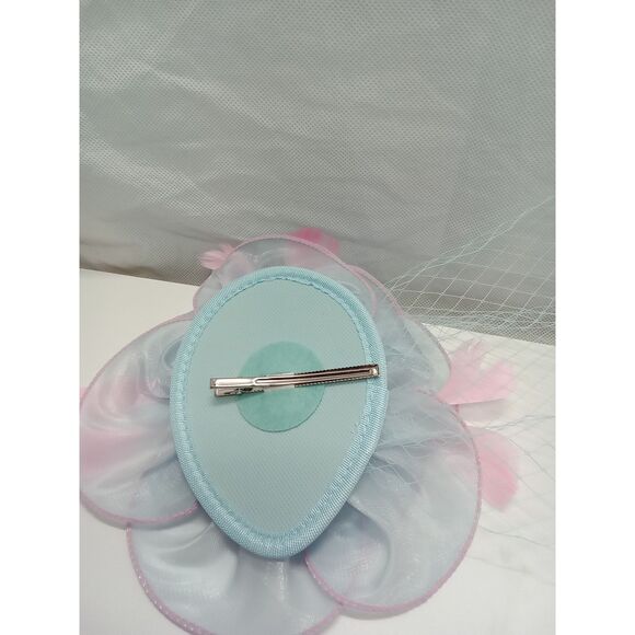 Little‎ girl hair bow and headband pink and blue Easter flower girl wedding - Picture 3 of 5